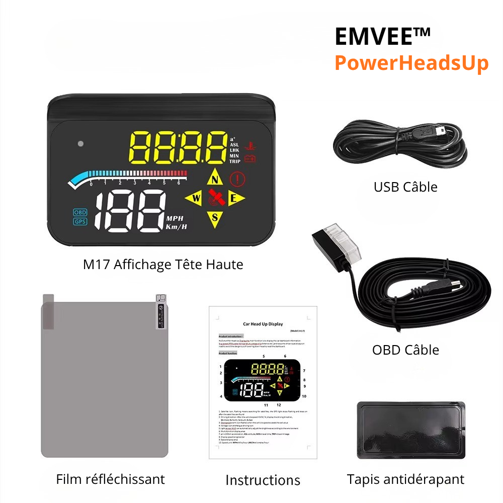 EMVEE™ - PowerHeadsUp M17 OBD GPS Double Systeme