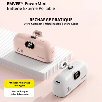 Mini-Batterie Externe Portable 10 000 mAh | Câbles Intégrés | EMVEE™ PowerMini
