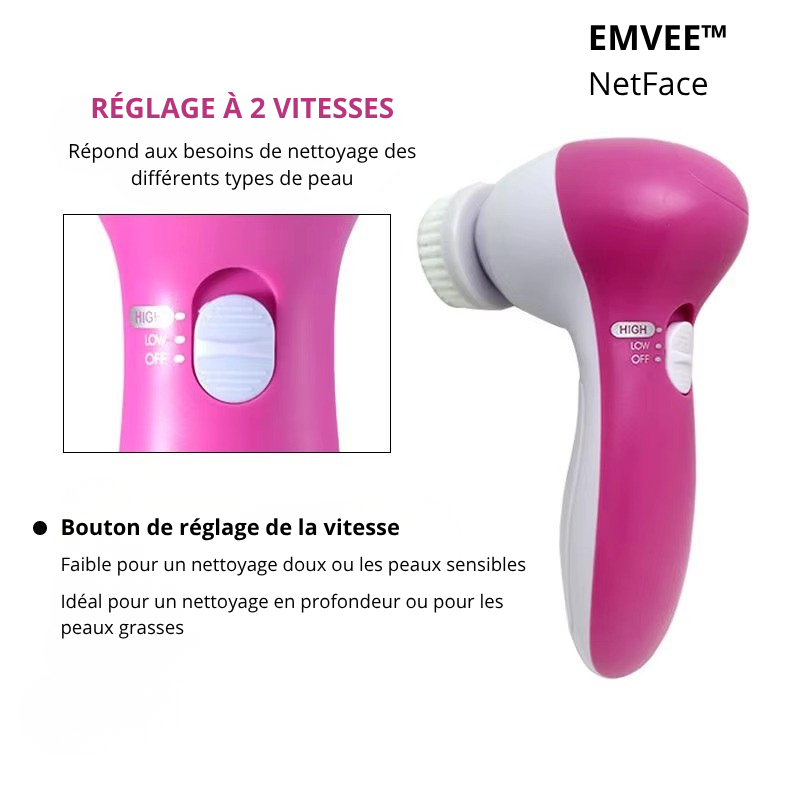 Nettoyeur Facial Électrique 5-en-1 | Brosse Nettoyante, Massage & Anti-Points Noirs