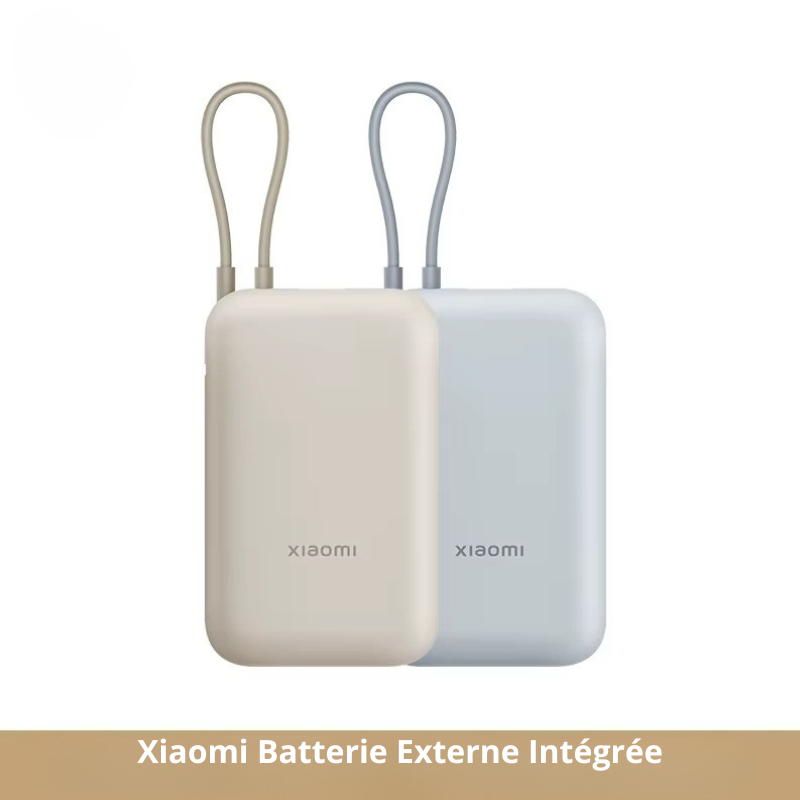 xiaomi batterie externe 22.5 10000 cable usb c integre affichage led chargeur poche avion