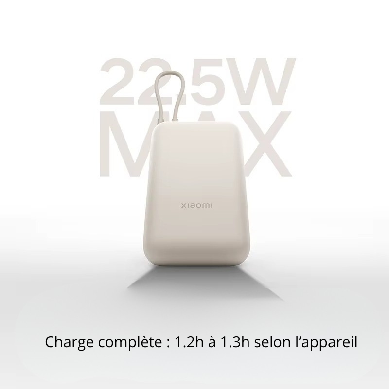 xiaomi batterie externe 22.5 10000 cable usb c integre affichage led chargeur poche avion