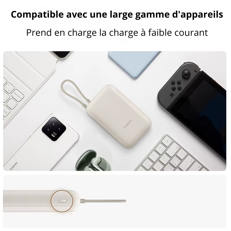 xiaomi batterie externe 22.5 10000 cable usb c integre affichage led chargeur poche avion