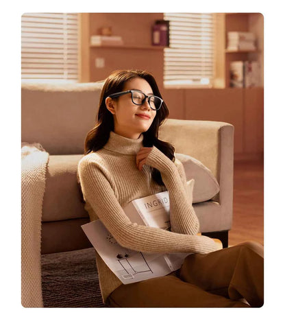lunettes audio intelligentes xiaomi mijia edition joyful casque Bluetooth 5 2 detachable longue autonomie charge rapide son anti-fuite femme assis livre