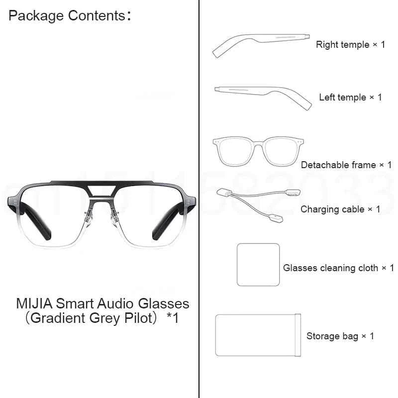 Lunettes audio intelligentes XIAOMI MIJIA édition Joyful, casque Bluetooth 5.2, détachable, longue autonomie, charge rapide 2h, son anti-fuite