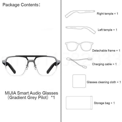 Lunettes audio intelligentes XIAOMI MIJIA édition Joyful, casque Bluetooth 5.2, détachable, longue autonomie, charge rapide 2h, son anti-fuite
