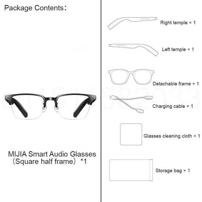 Lunettes audio intelligentes XIAOMI MIJIA édition Joyful, casque Bluetooth 5.2, détachable, longue autonomie, charge rapide 2h, son anti-fuite