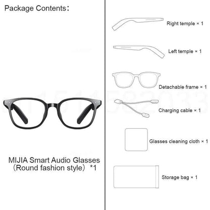 Lunettes audio intelligentes XIAOMI MIJIA édition Joyful, casque Bluetooth 5.2, détachable, longue autonomie, charge rapide 2h, son anti-fuite