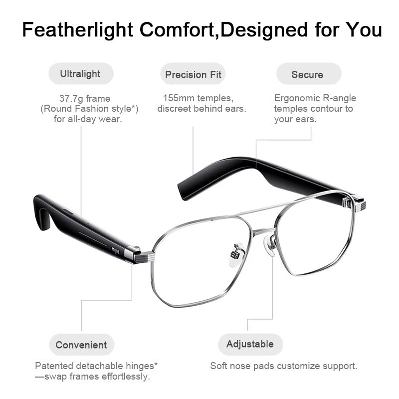 lunettes audio intelligentes xiaomi mijia edition joyful casque Bluetooth 5 2 detachable longue autonomie charge rapide son anti-fuite