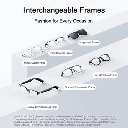 lunettes audio intelligentes xiaomi mijia edition joyful casque Bluetooth 5 2 detachable longue autonomie charge rapide son anti-fuite