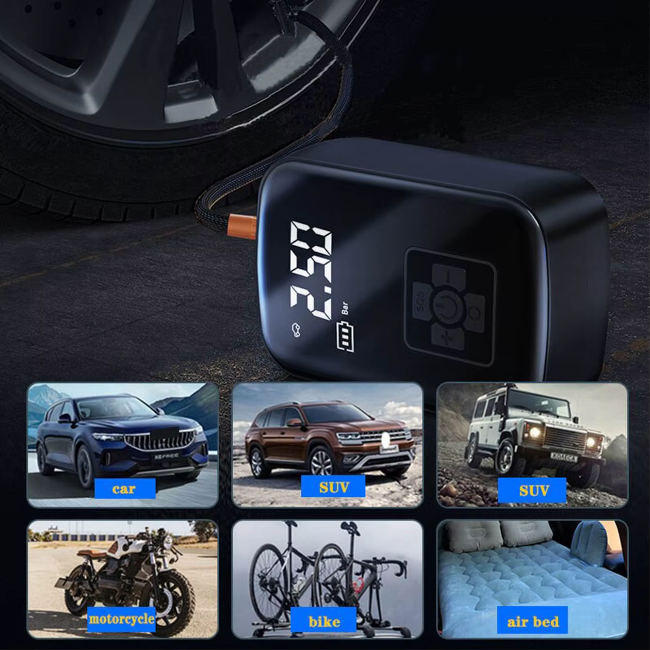 Mini Compresseur d'Air Portable 12V 150PSI