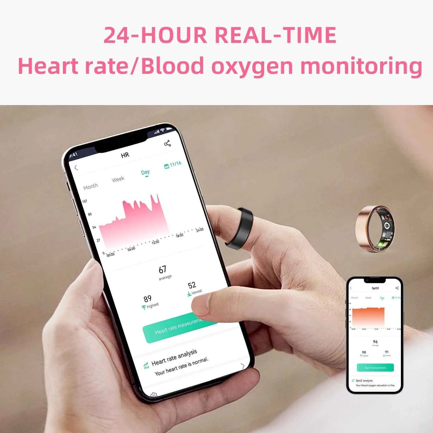Anneau intelligent 2025 Smartring surveillance de la santé IP68 étanche Modes multi-sports Bluetooth traqueur de sommeil doigt smartring pour hommes