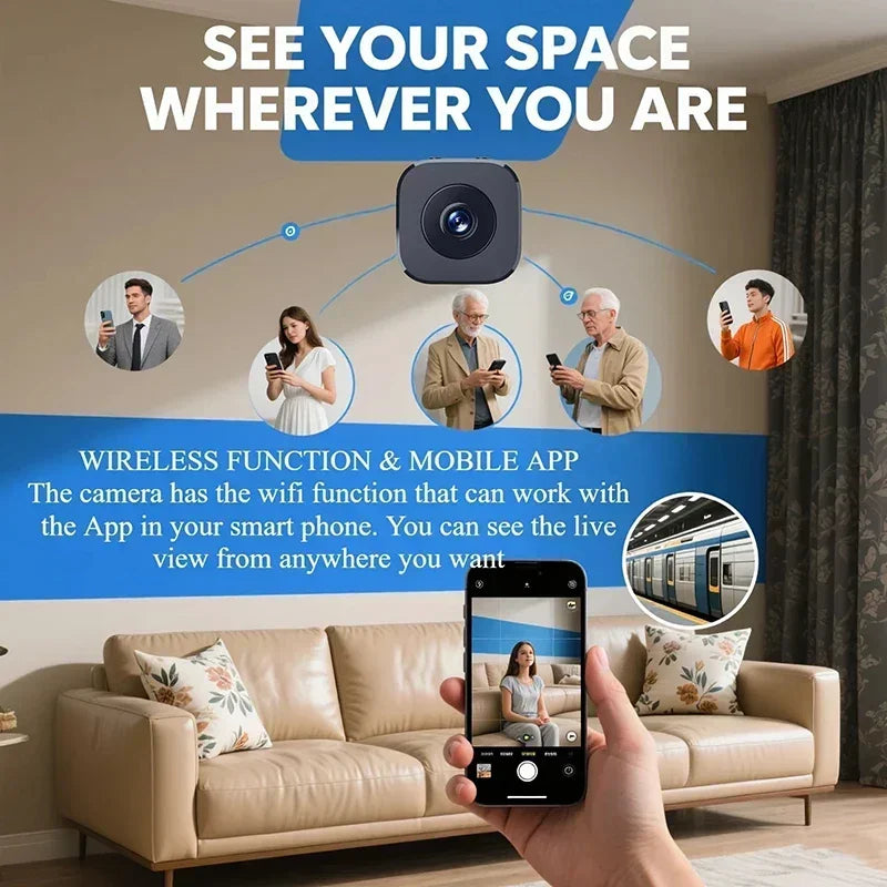 Mini Caméra de Surveillance 4K WiFi | Audio Bidirectionnel, Détection de Mouvement, Vision Nocturne | EMVEE™