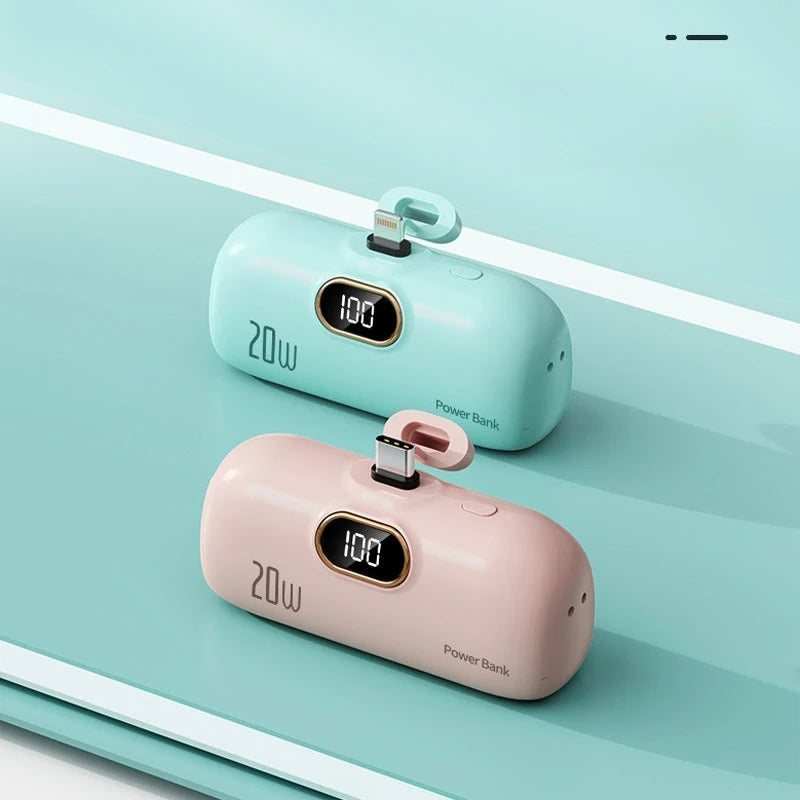 Mini-Batterie Externe Portable 10 000 mAh | Câbles Intégrés | EMVEE™ PowerMini