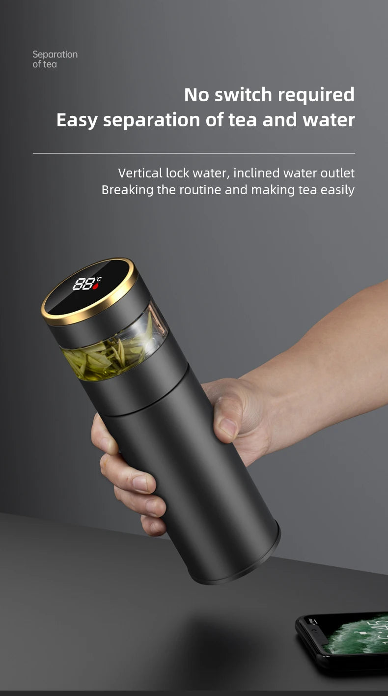 Thermos Intelligent Inoxydable avec Affichage LED pour Température Précise