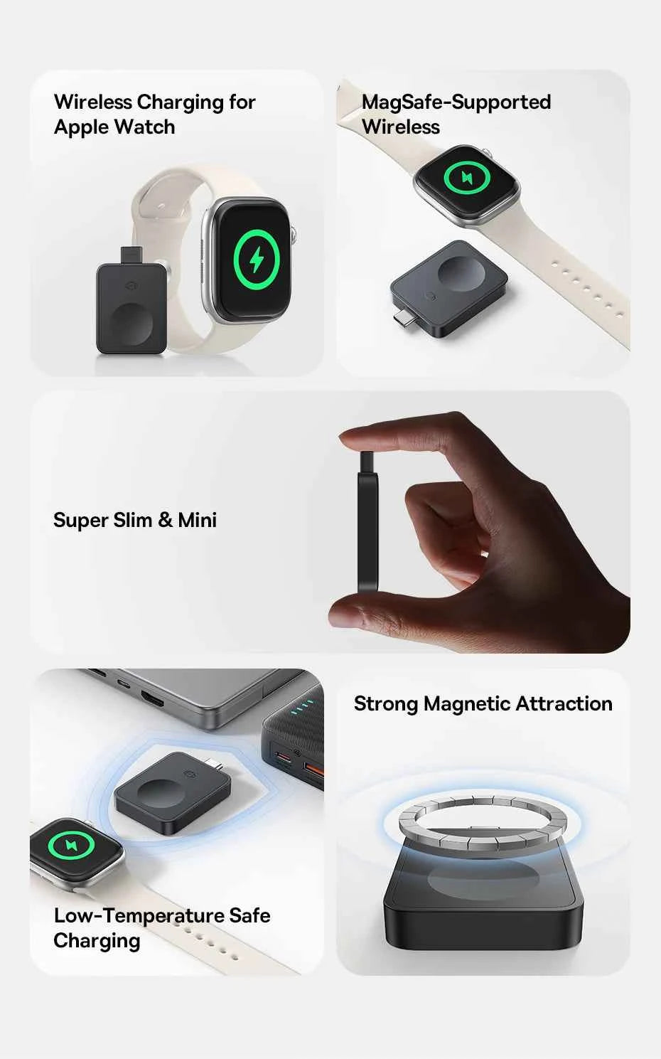 Chargeur Sans Fil Magnétique Baseus pour Apple Watch 2.5W