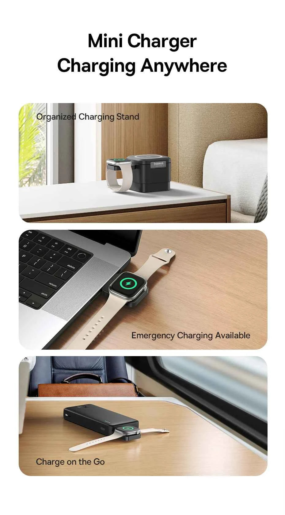 Chargeur Sans Fil Magnétique Baseus pour Apple Watch 2.5W
