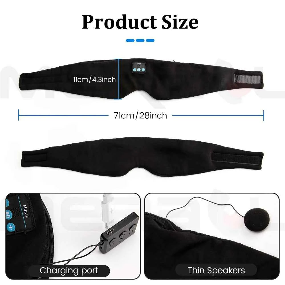 Casque Bluetooth masque pour le sommeil voyage masque de sommeil portable jeu de musique casque de sommeil réglable masque pour les yeux de musique pour le sommeil