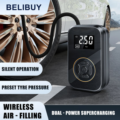 Gonfleur Pneu Portable BELIBUY 80W | Compresseur Air Électrique Affichage Digital