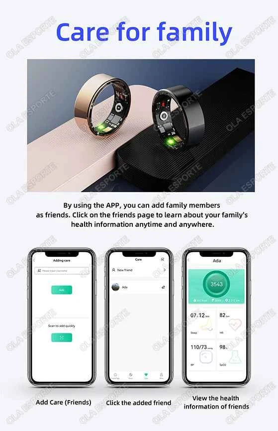 Anneau intelligent 2025 Smartring surveillance de la santé IP68 étanche Modes multi-sports Bluetooth traqueur de sommeil doigt smartring pour hommes