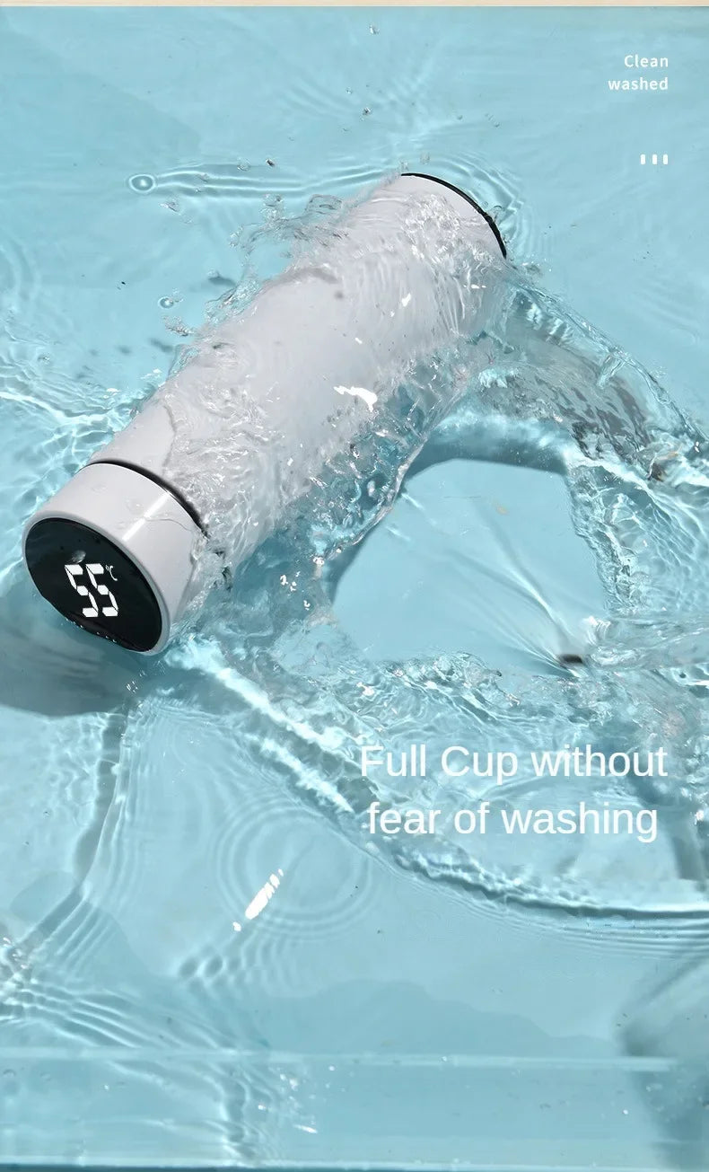 thermos intelligent inoxidable affichage numerique led bouteille tasse acier 3 variants sealing real material 360 full cup