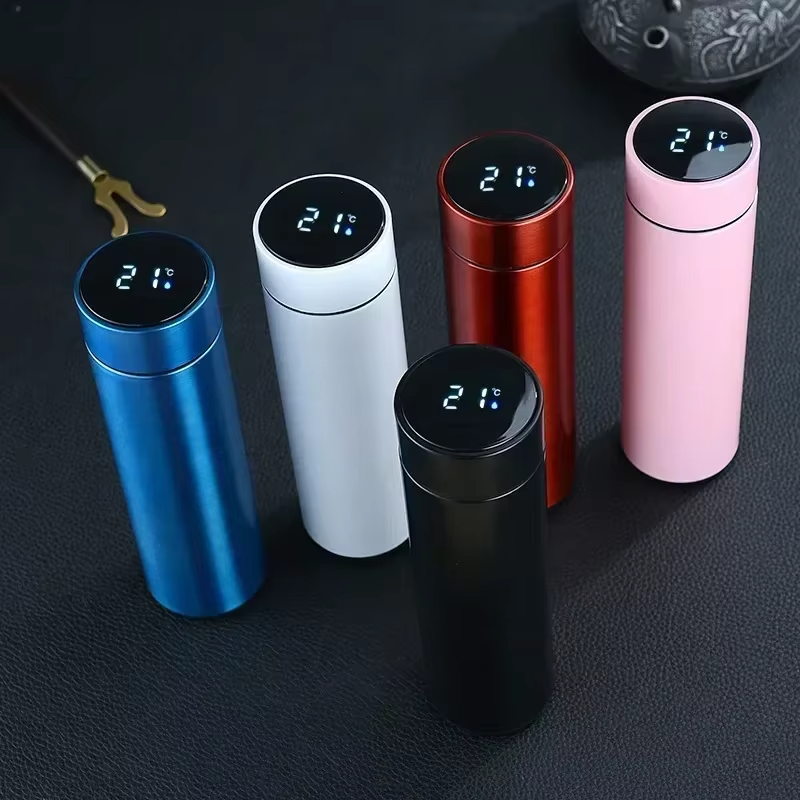thermos intelligent inoxidable affichage numerique led bouteille tasse